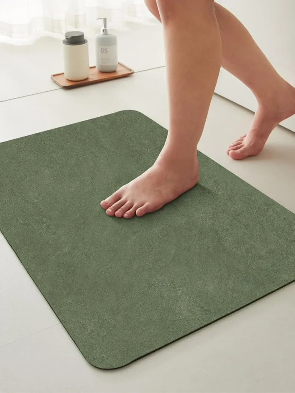 Green Bathroom Mat